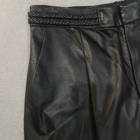 ALICE + OLIVIA 🏷️NWT 'Ivette' Lambskin Leather High Waist Pants Ankle Ties Sz10 - Picture 15 of 16